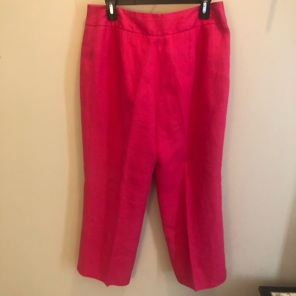 Talbots Irish linen capri wide leg pants - Picture 4 of 6